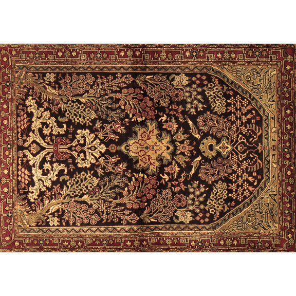 Ahgly Company Indoor Rectangle Persian Brown Traditional Area Rugs, 5' x 7'