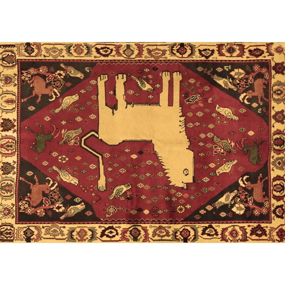 Ahgly Company Indoor Rectangle Persian Brown Traditional Area Rugs, 5' x 7'