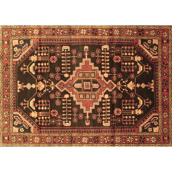 Ahgly Company Indoor Rectangle Persian Brown Traditional Area Rugs, 5' x 7'