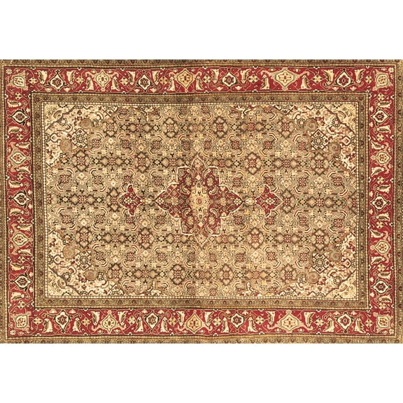 Ahgly Company Indoor Rectangle Persian Brown Traditional Area Rugs, 5' x 7'