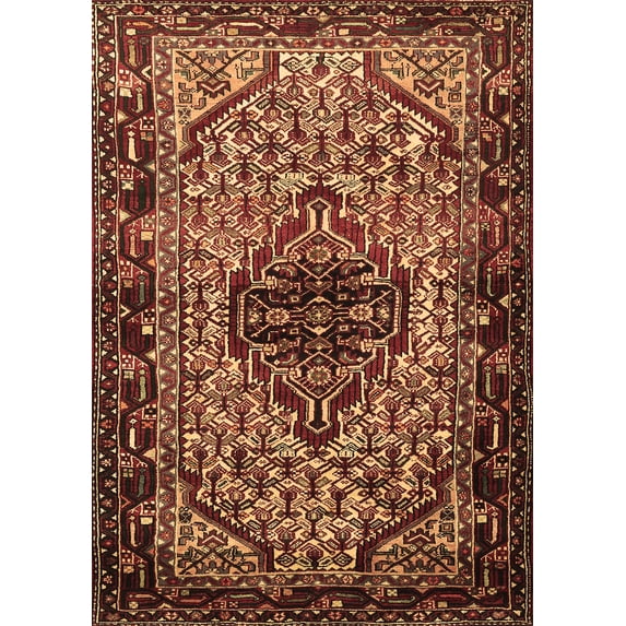 Ahgly Company Indoor Rectangle Persian Brown Traditional Area Rugs, 5' x 7'