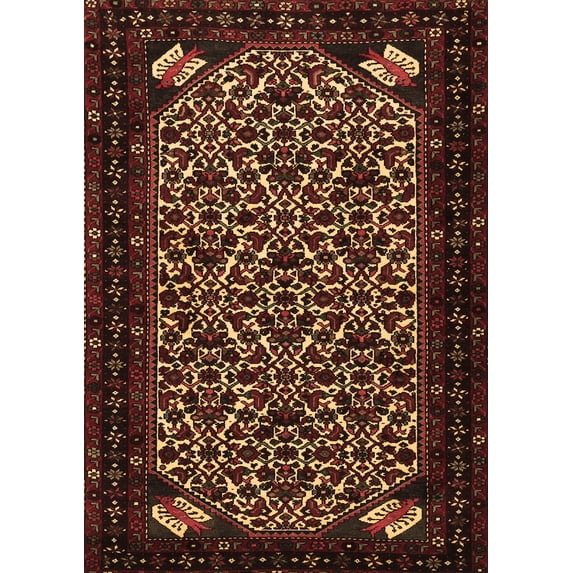 Ahgly Company Indoor Rectangle Persian Brown Traditional Area Rugs, 6' x 9'