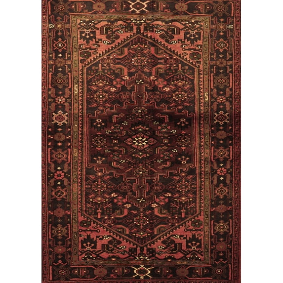 Ahgly Company Indoor Rectangle Persian Brown Traditional Area Rugs, 6' x 9'