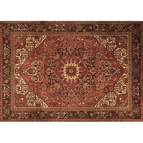 Ahgly Company Indoor Rectangle Persian Brown Traditional Area Rugs, 7' x 10'
