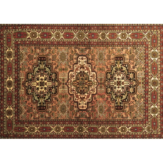 Ahgly Company Indoor Rectangle Persian Brown Traditional Area Rugs, 8' x 12'