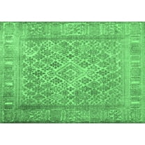 Ahgly Company Indoor Rectangle Persian Emerald Green Bohemian Area Rugs, 5' x 7'