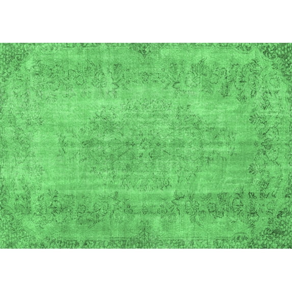 Ahgly Company Indoor Rectangle Persian Emerald Green Bohemian Area Rugs, 7' x 9'