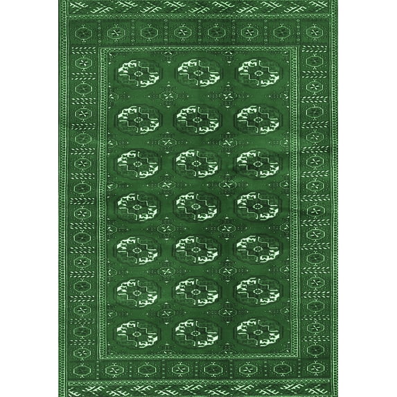 Ahgly Company Indoor Rectangle Persian Emerald Green Traditional Area Rugs, 2' x 4'
