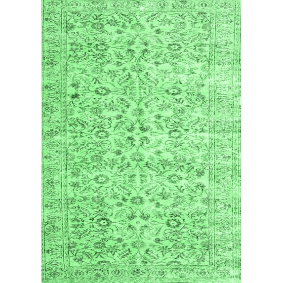 Ahgly Company Indoor Rectangle Persian Emerald Green Traditional Area Rugs, 2' x 4'