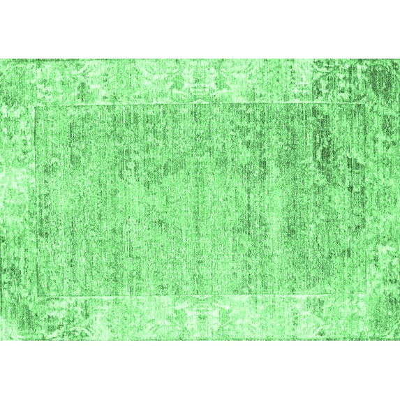 Ahgly Company Indoor Rectangle Persian Emerald Green Traditional Area Rugs, 2' x 5'