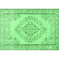 Ahgly Company Indoor Rectangle Persian Emerald Green Traditional Area Rugs, 5' x 7'