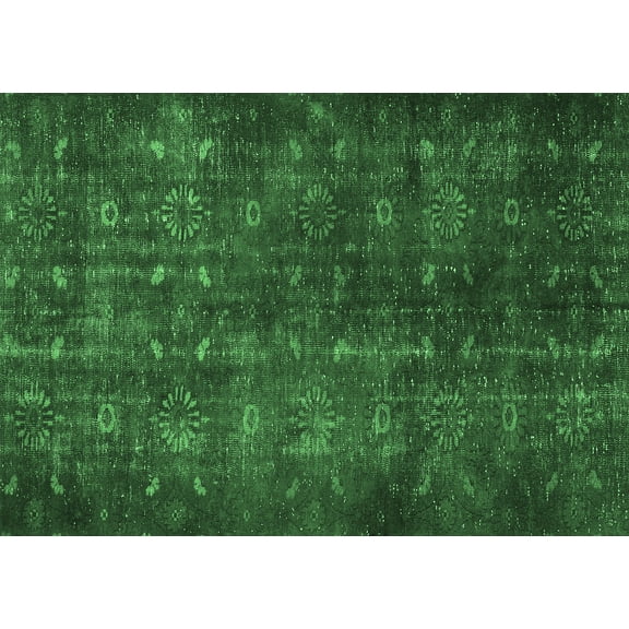 Ahgly Company Indoor Rectangle Persian Emerald Green Traditional Area Rugs, 5' x 7'