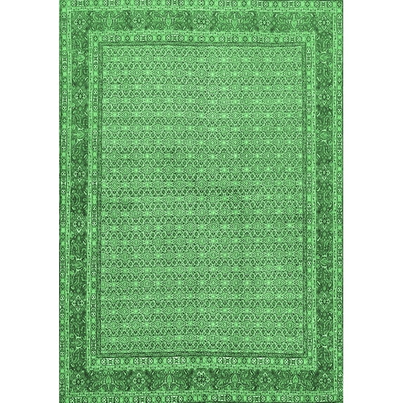 Ahgly Company Indoor Rectangle Persian Emerald Green Traditional Area Rugs, 5' x 7'