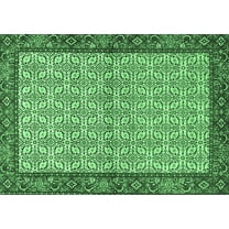 Ahgly Company Indoor Rectangle Persian Emerald Green Traditional Area Rugs, 5' x 7'