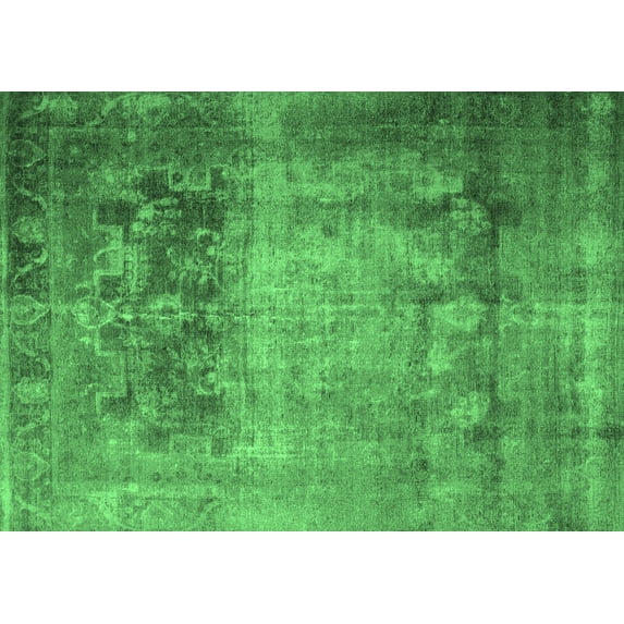 Ahgly Company Indoor Rectangle Persian Emerald Green Traditional Area Rugs, 6' x 9'