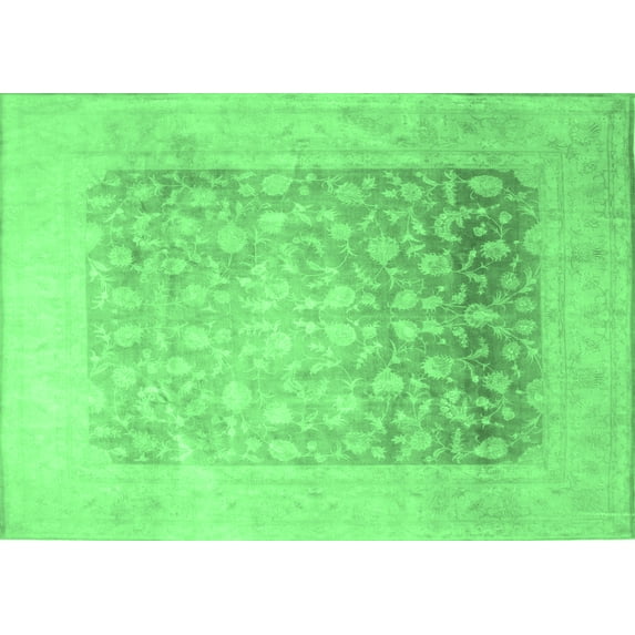 Ahgly Company Indoor Rectangle Persian Emerald Green Traditional Area Rugs, 8' x 12'