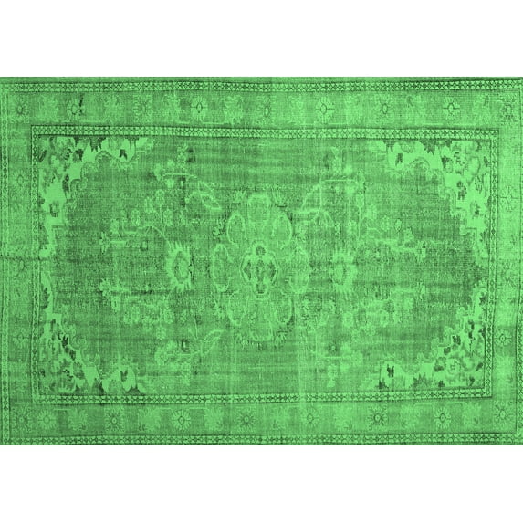 Ahgly Company Indoor Rectangle Persian Emerald Green Traditional Area Rugs, 8' x 12'