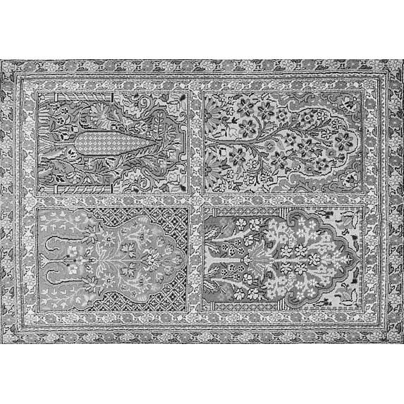 Ahgly Company Indoor Rectangle Persian Gray Traditional Area Rugs, 5' x 7'