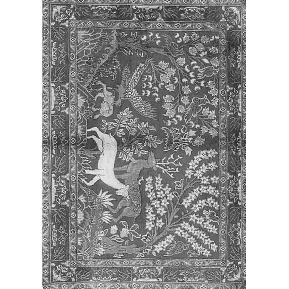 Ahgly Company Indoor Rectangle Persian Gray Traditional Area Rugs, 5' x 8'