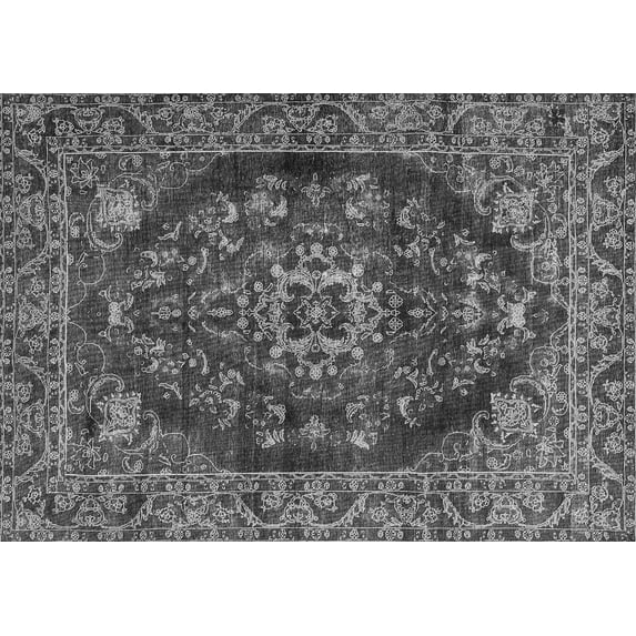 Ahgly Company Indoor Rectangle Persian Gray Traditional Area Rugs, 7' x 9'