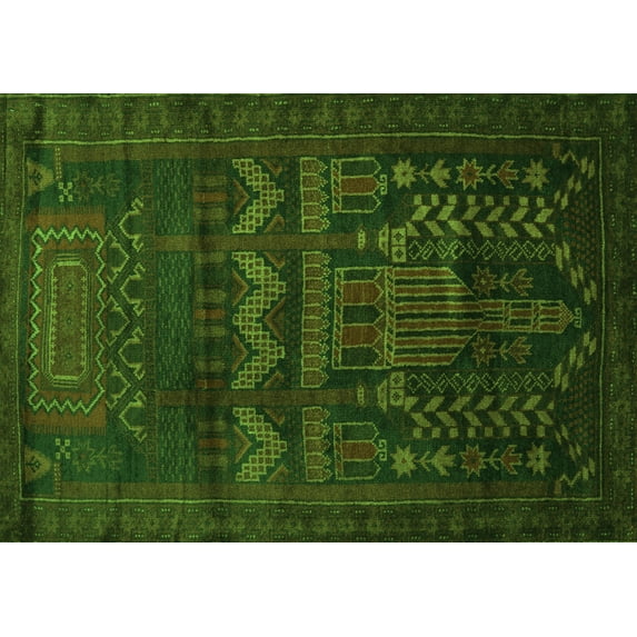 Ahgly Company Indoor Rectangle Persian Green Traditional Area Rugs, 2' x 3'