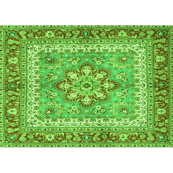 Ahgly Company Indoor Rectangle Persian Green Traditional Area Rugs, 2' x 3'