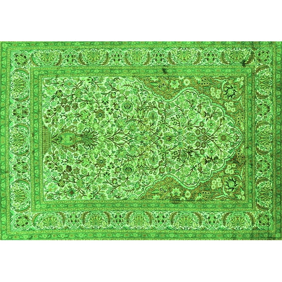 Ahgly Company Indoor Rectangle Persian Green Traditional Area Rugs, 2' x 5'
