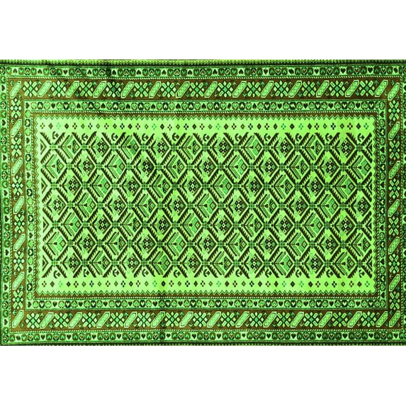 Ahgly Company Indoor Rectangle Persian Green Traditional Area Rugs, 3' x 5'