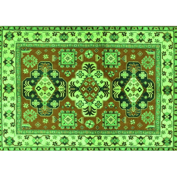 Ahgly Company Indoor Rectangle Persian Green Traditional Area Rugs, 4' x 6'