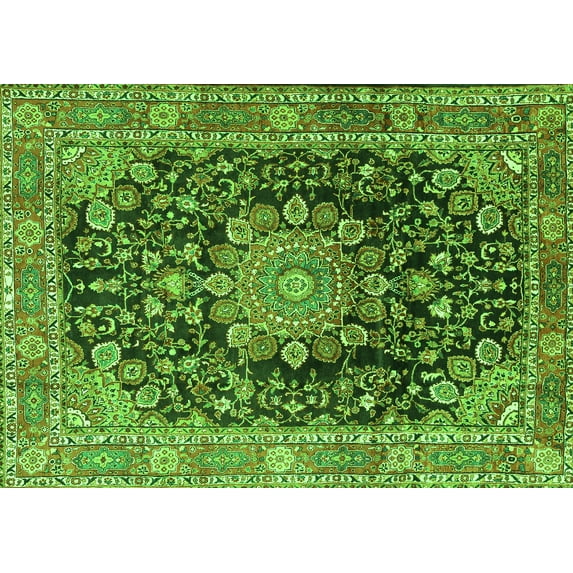 Ahgly Company Indoor Rectangle Persian Green Traditional Area Rugs, 4' x 6'