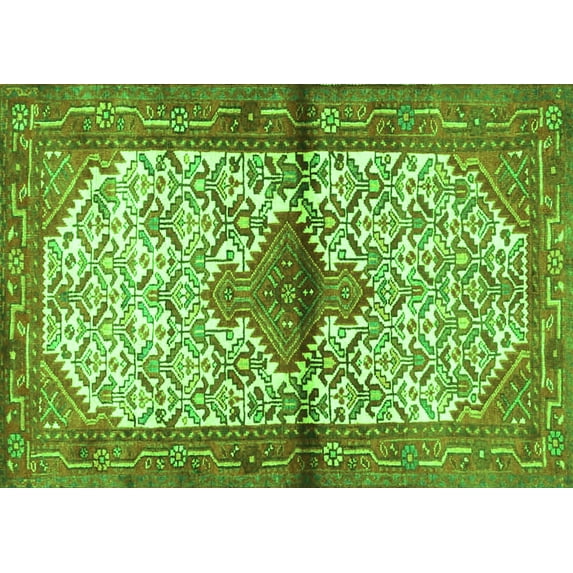 Ahgly Company Indoor Rectangle Persian Green Traditional Area Rugs, 4' x 6'