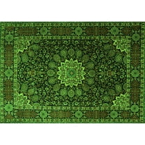 Ahgly Company Indoor Rectangle Persian Green Traditional Area Rugs, 5' x 7'