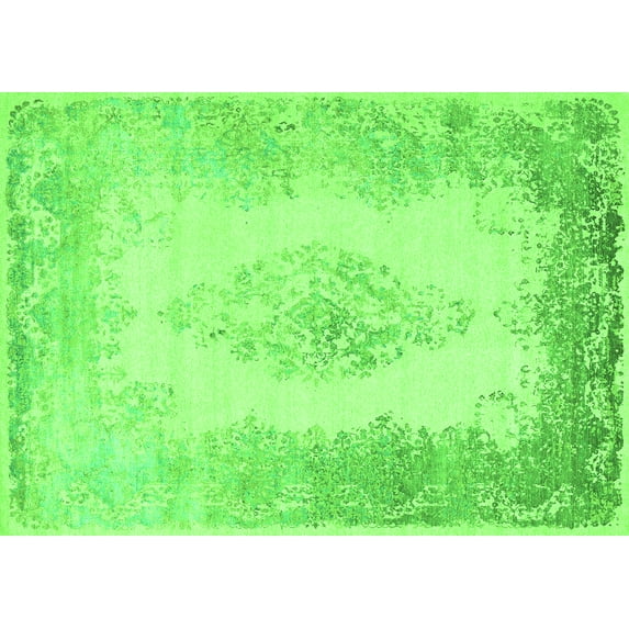 Ahgly Company Indoor Rectangle Persian Green Traditional Area Rugs, 5' x 7'