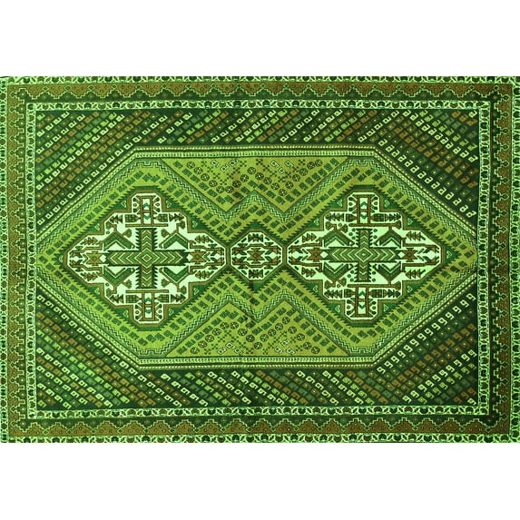 Ahgly Company Indoor Rectangle Persian Green Traditional Area Rugs, 5' x 7'