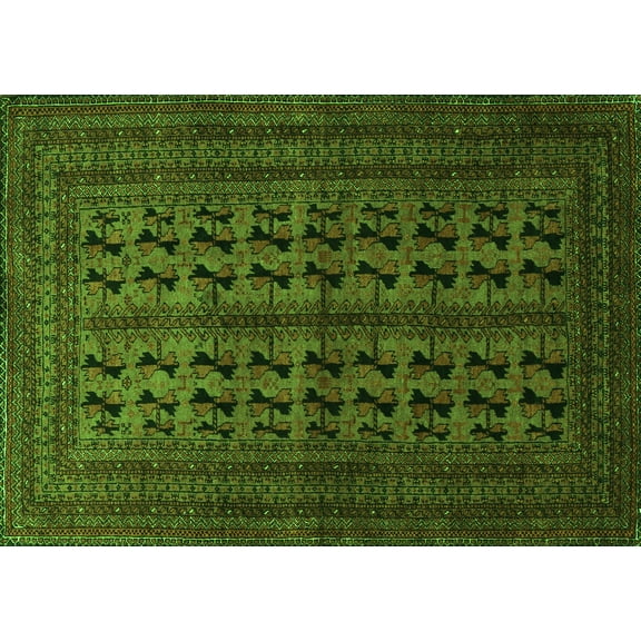 Ahgly Company Indoor Rectangle Persian Green Traditional Area Rugs, 5' x 7'