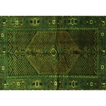 Ahgly Company Indoor Rectangle Persian Green Traditional Area Rugs, 5' x 7'