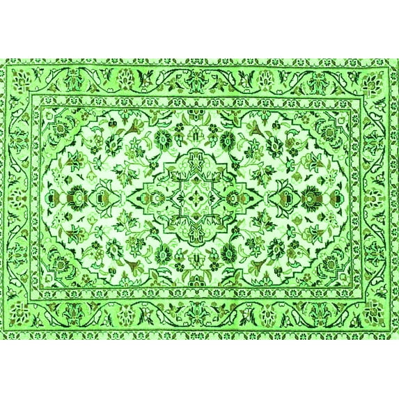Ahgly Company Indoor Rectangle Persian Green Traditional Area Rugs, 8' x 10'