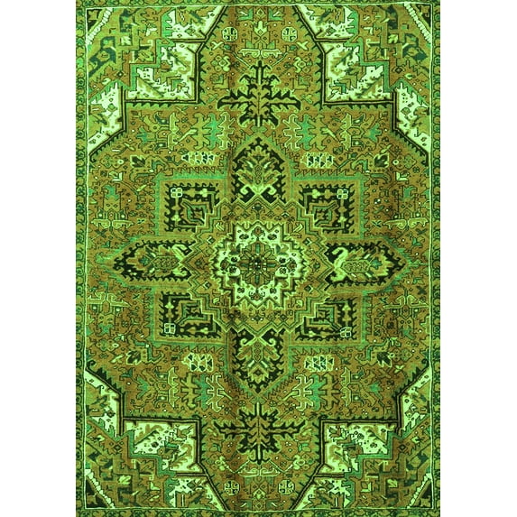 Ahgly Company Indoor Rectangle Persian Green Traditional Area Rugs, 8' x 10'