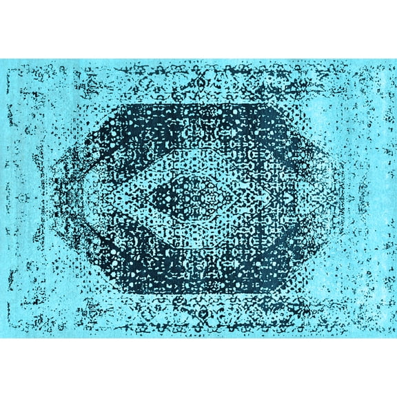 Ahgly Company Indoor Rectangle Persian Light Blue Bohemian Area Rugs, 3' x 5'