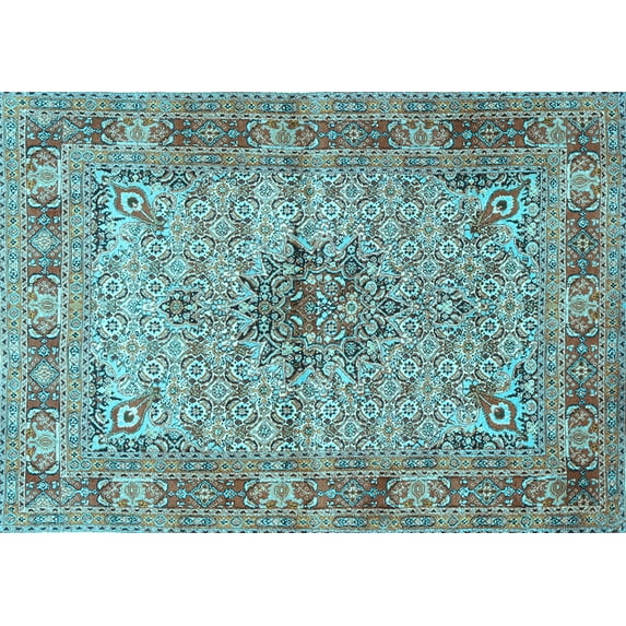 Ahgly Company Indoor Rectangle Persian Light Blue Traditional Area Rugs, 2' x 3'