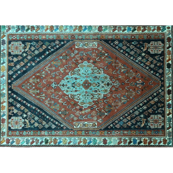 Ahgly Company Indoor Rectangle Persian Light Blue Traditional Area Rugs, 2' x 3'