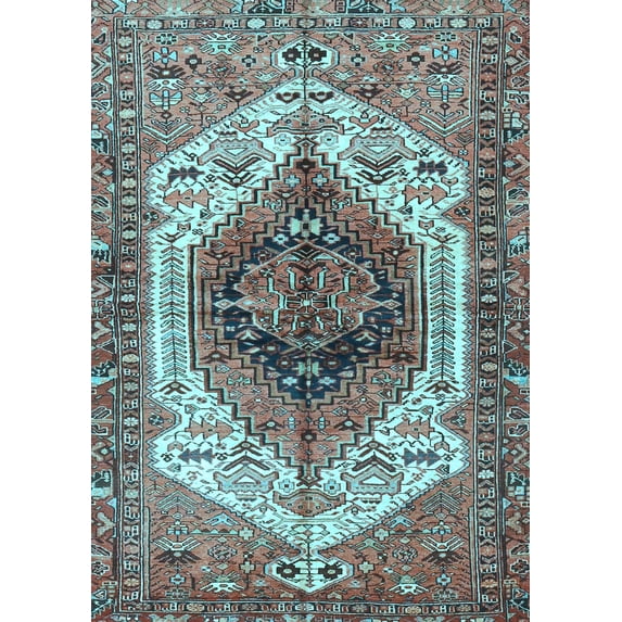 Ahgly Company Indoor Rectangle Persian Light Blue Traditional Area Rugs, 2' x 3'