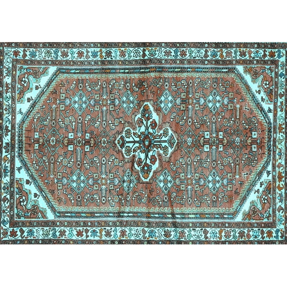Ahgly Company Indoor Rectangle Persian Light Blue Traditional Area Rugs, 2' x 5'