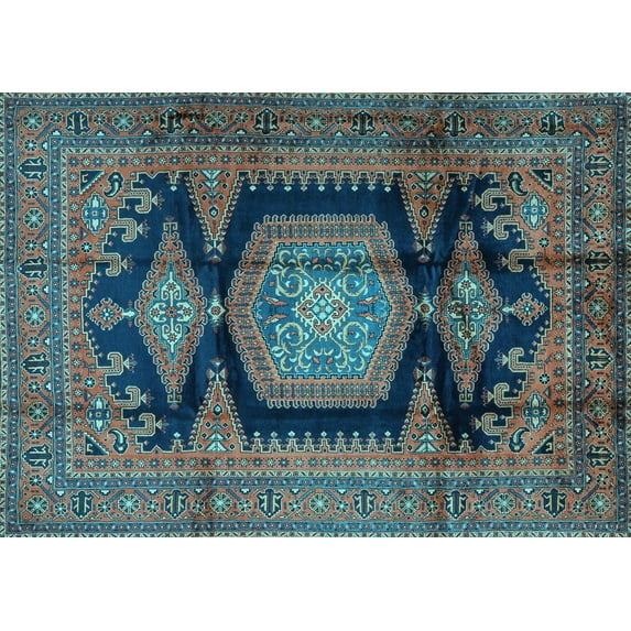 Ahgly Company Indoor Rectangle Persian Light Blue Traditional Area Rugs, 2' x 5'