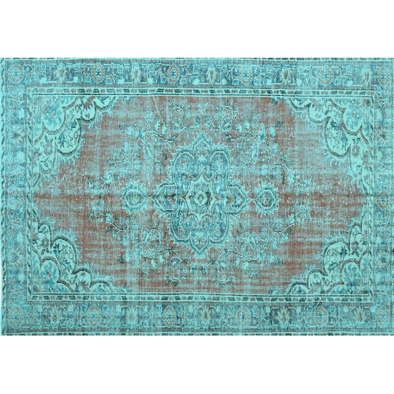 Ahgly Company Indoor Rectangle Persian Light Blue Traditional Area Rugs, 4' x 6'