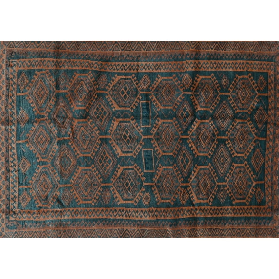 Ahgly Company Indoor Rectangle Persian Light Blue Traditional Area Rugs, 4' x 6'