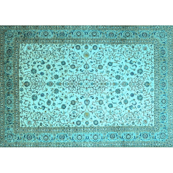 Ahgly Company Indoor Rectangle Persian Light Blue Traditional Area Rugs, 5' x 7'