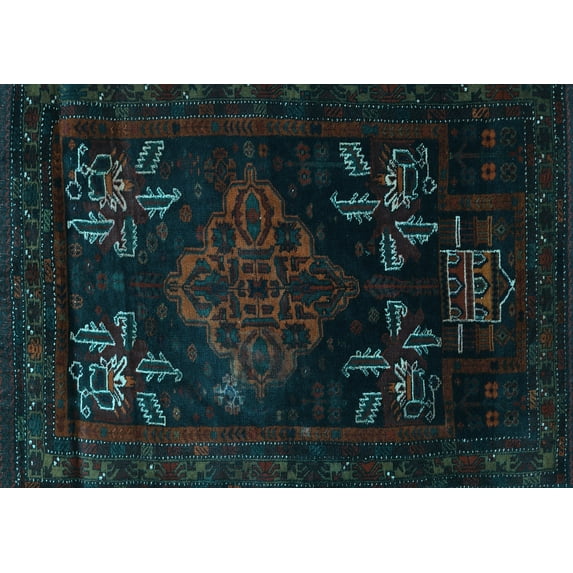 Ahgly Company Indoor Rectangle Persian Light Blue Traditional Area Rugs, 5' x 7'