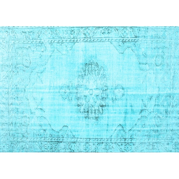 Ahgly Company Indoor Rectangle Persian Light Blue Traditional Area Rugs, 7' x 9'