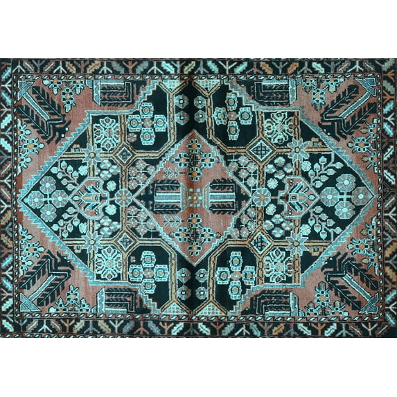 Ahgly Company Indoor Rectangle Persian Light Blue Traditional Area Rugs, 8' x 10'
